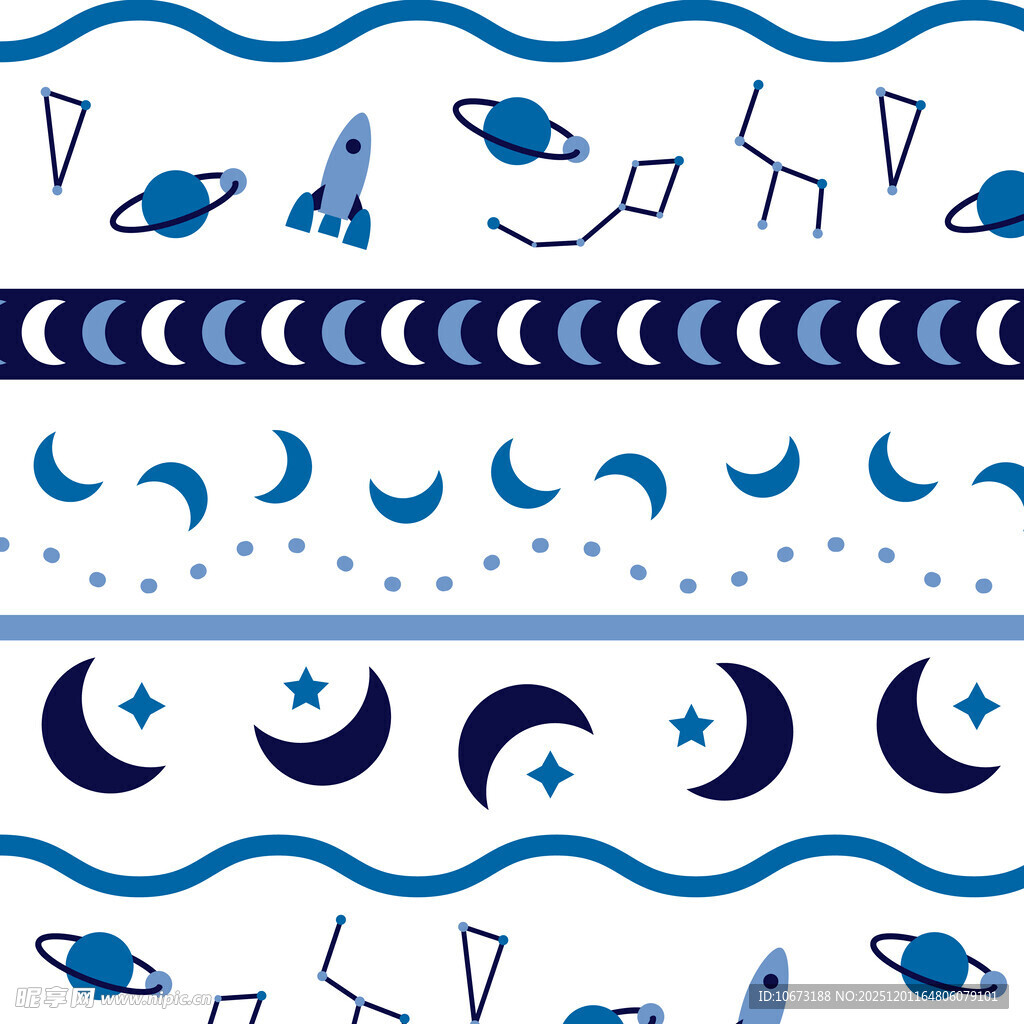 星空元素无缝图案设计