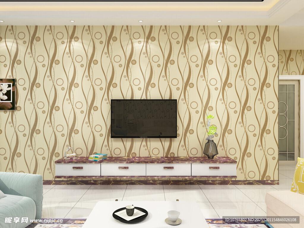 现代简约风客厅电视背景墙