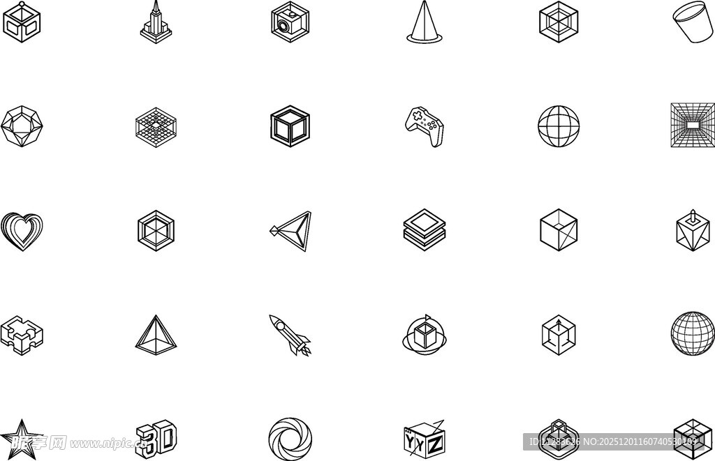 多样简约几何图标集合