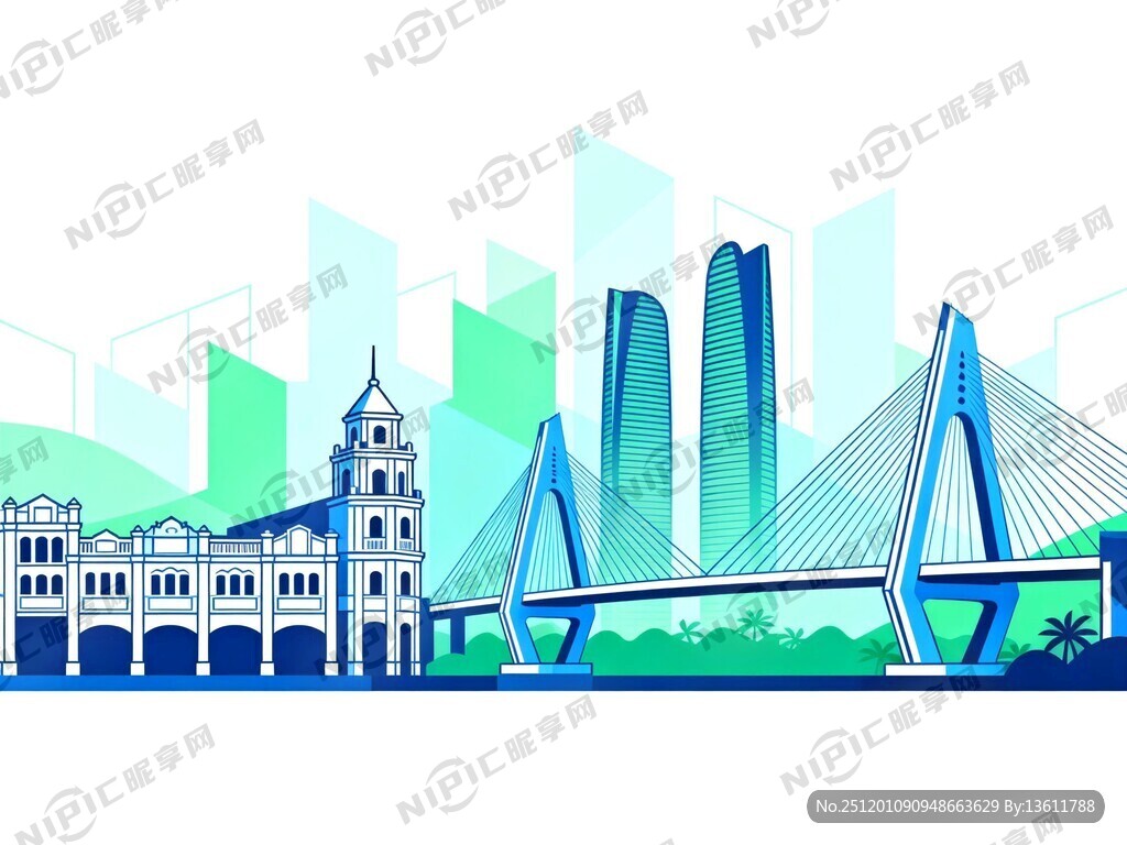 海南自贸港、海口建筑