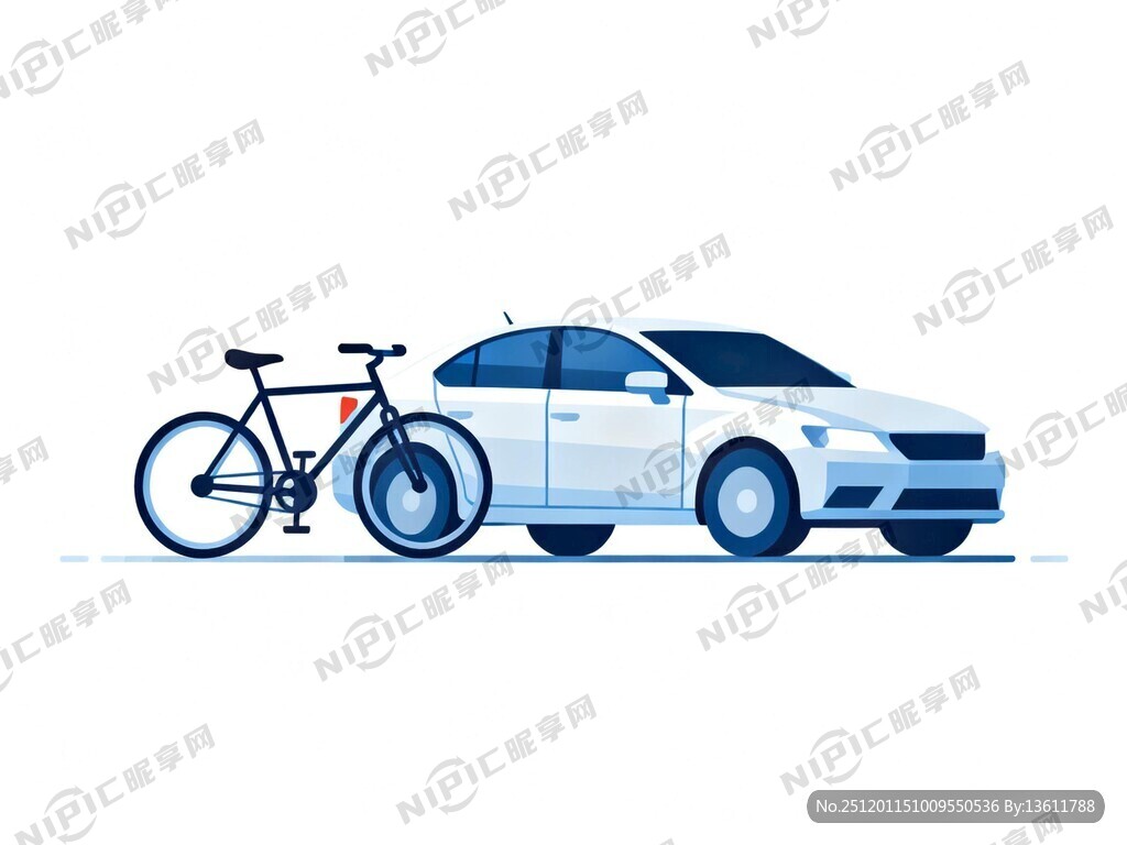 骑车、汽车  立体互相不遮挡