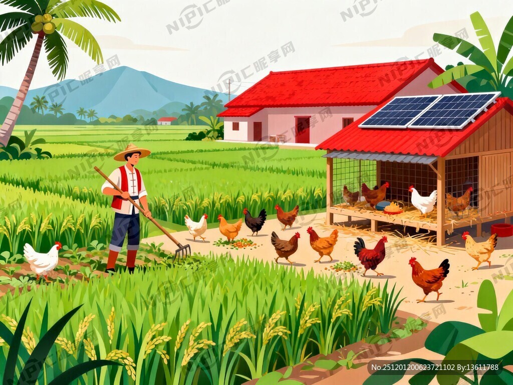 海口自贸港农村生产生活、养鸡场