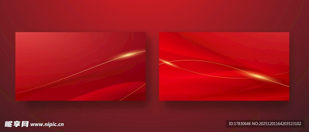 红色背景展板