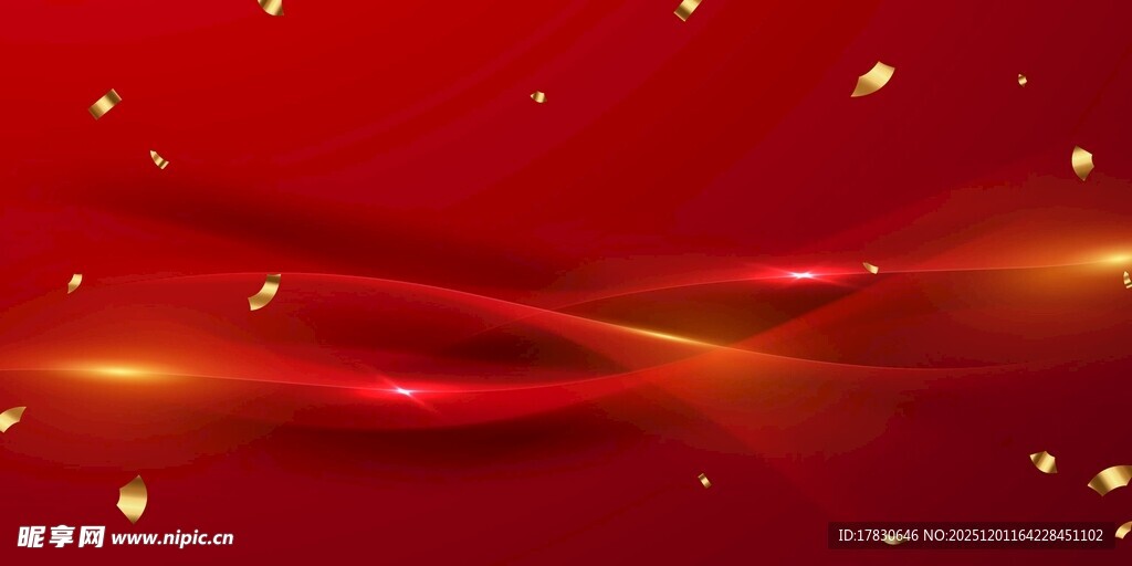 红色背景展板