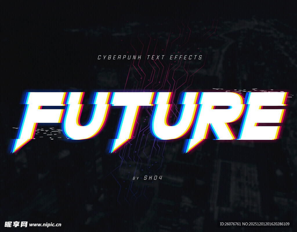 故障风文字样机可编辑图片