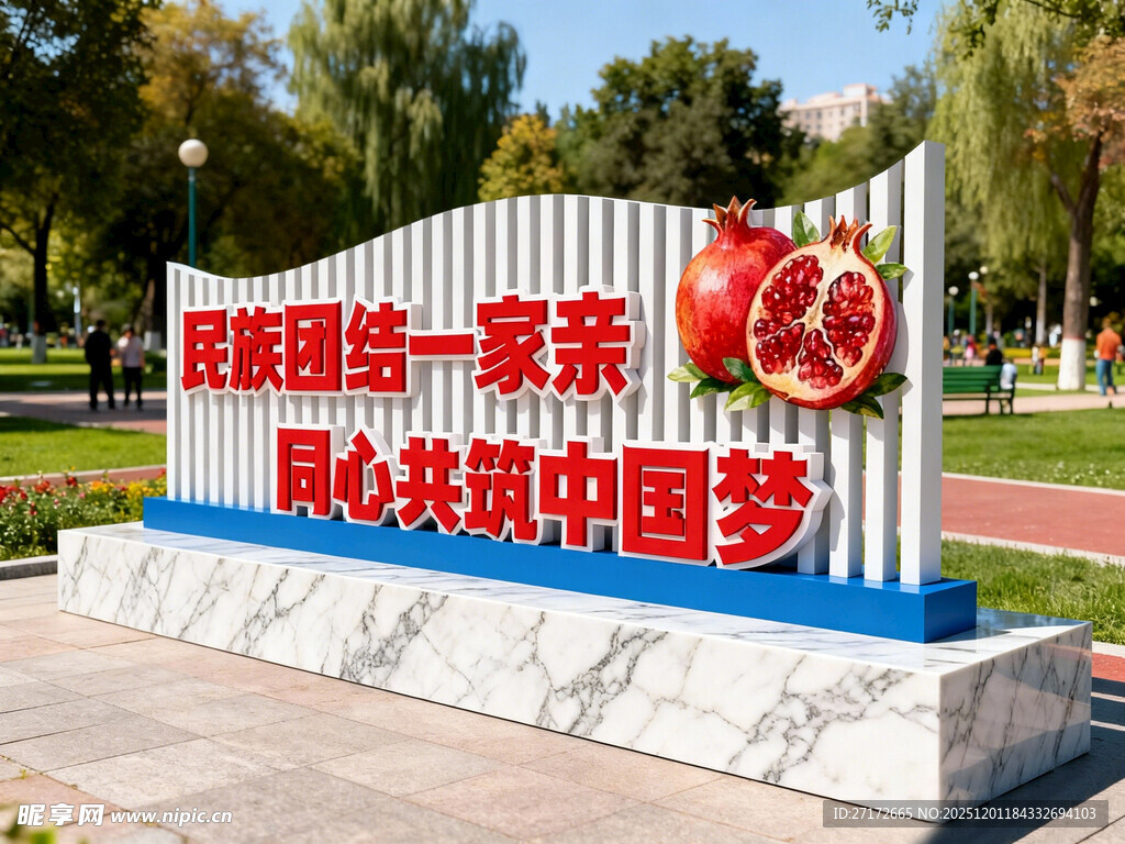民族团结宣传标语景观