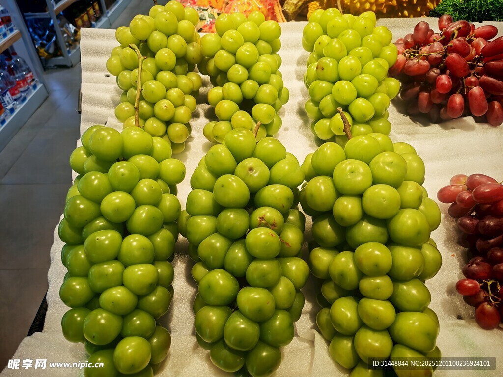 新鲜多样水果整齐摆放