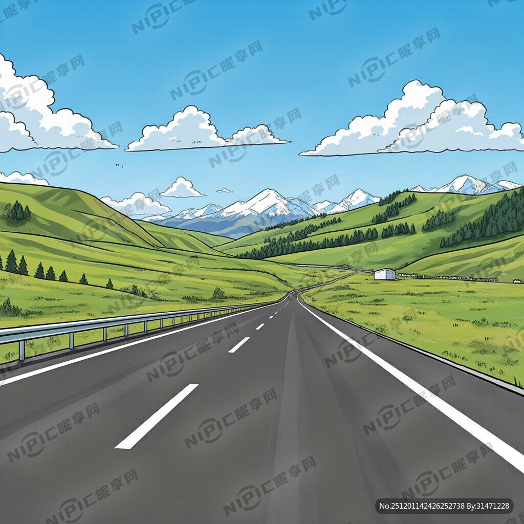 那拉提、果子沟、高速公路漫画形
