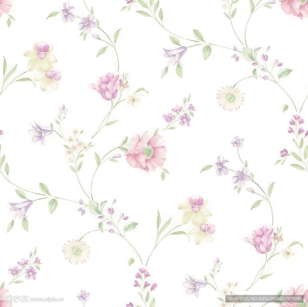 清新花卉图案壁纸