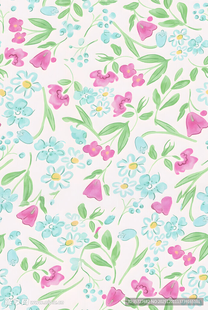 清新花卉图案背景纹理