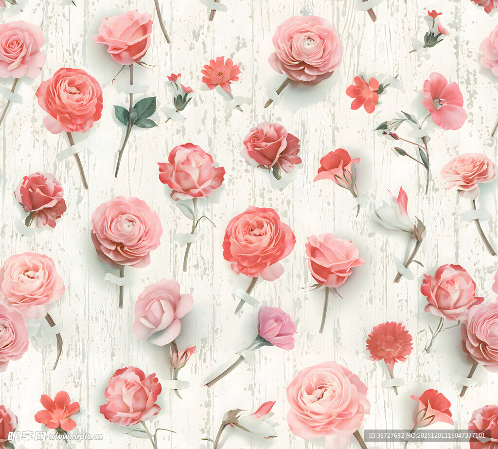 粉色花卉图案背景纹理