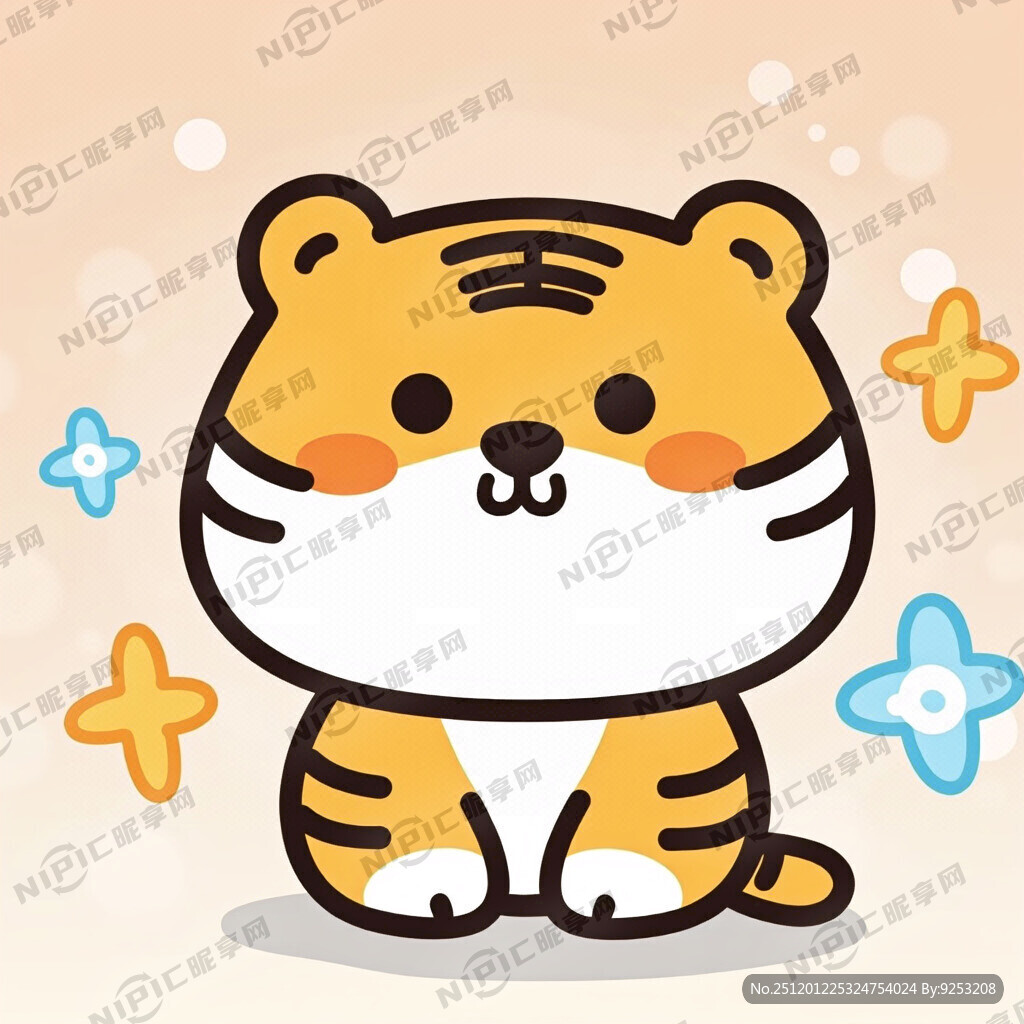 画面大头老虎  不要背景 