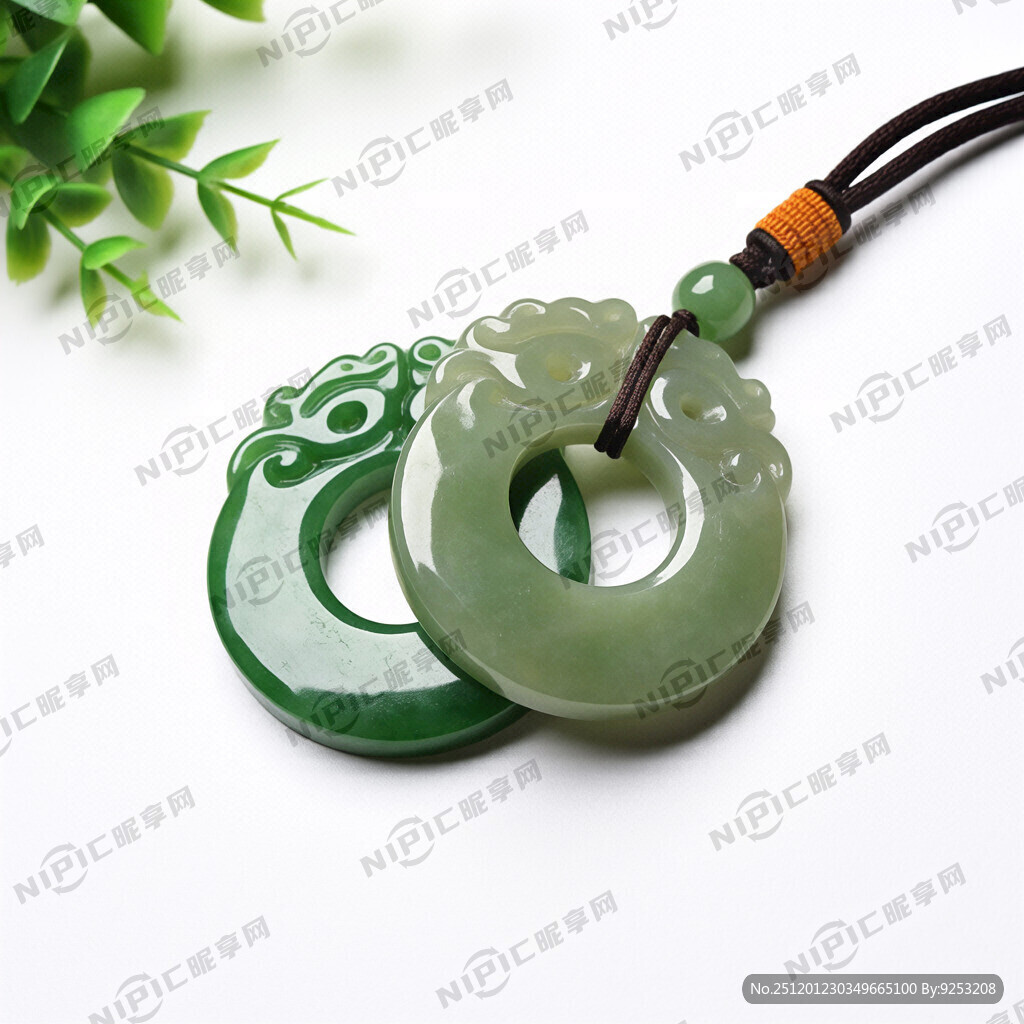 一块玉佩 形状是双龙的抽象图案