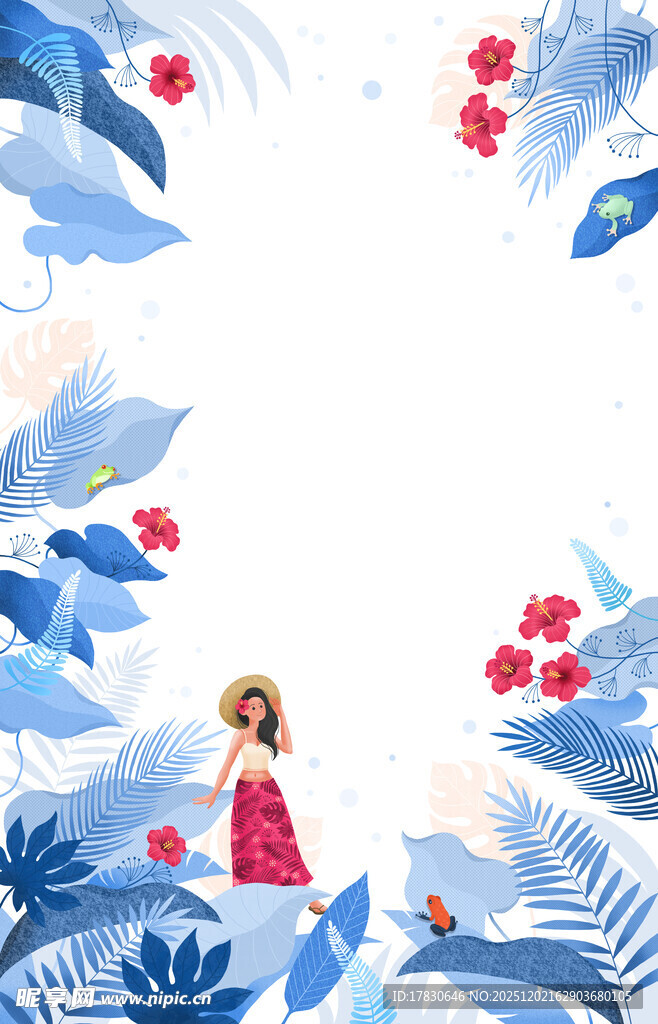 梦幻花丛中的红衣女孩