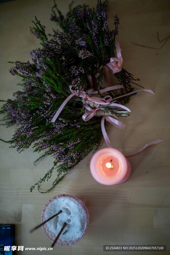 浪漫烛光绿植装饰摆件