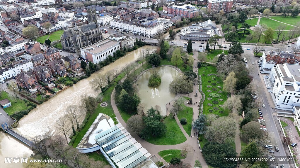 城市公园鸟瞰景观