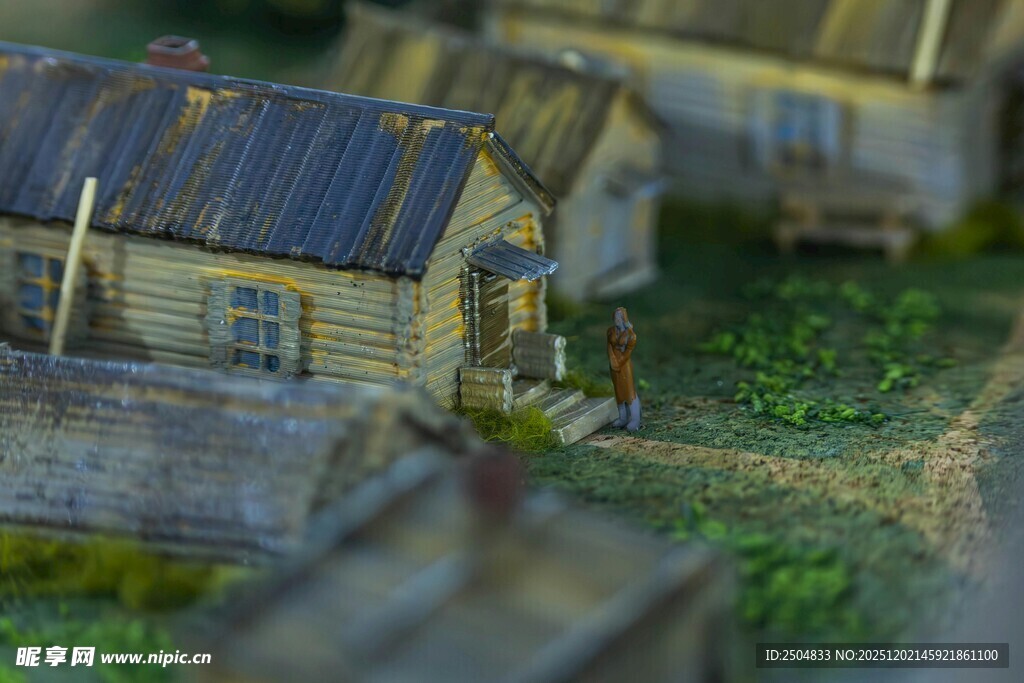 乡村木屋微缩景观