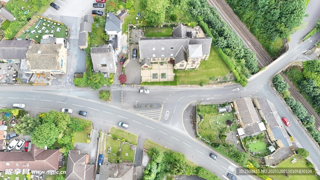 城市道路交叉路口俯瞰