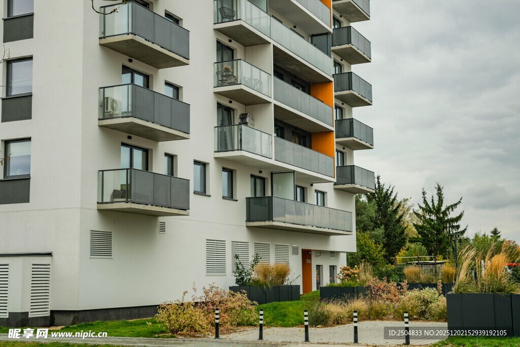 现代高层公寓外观景观