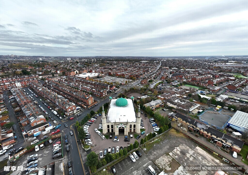 城市建筑鸟瞰全景图