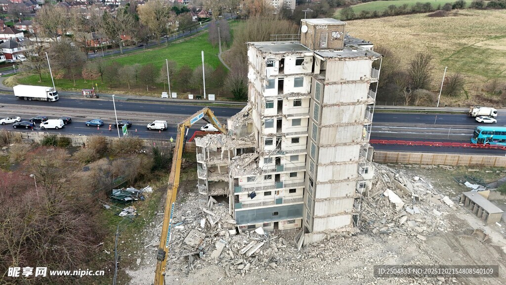 在建高楼局部俯瞰图