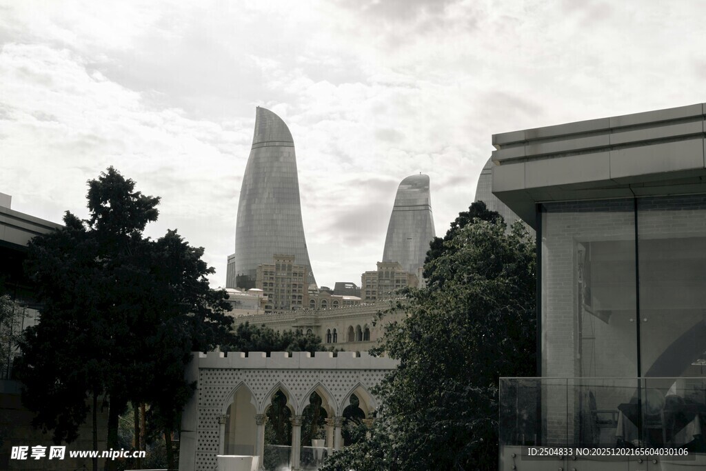 城市建筑与绿植景观