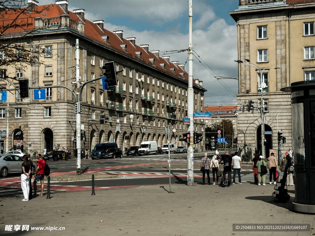  洲城市街道建筑景观