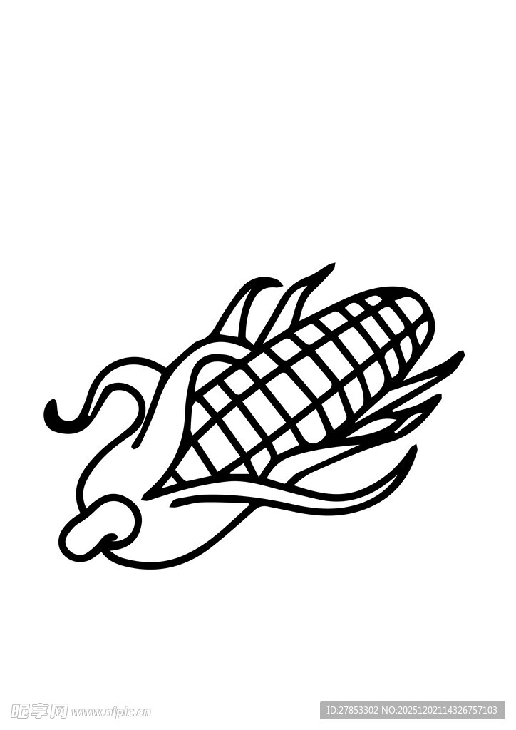 手绘玉米图案