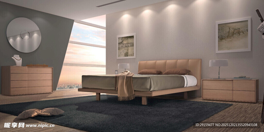 现代简约风格卧室场景