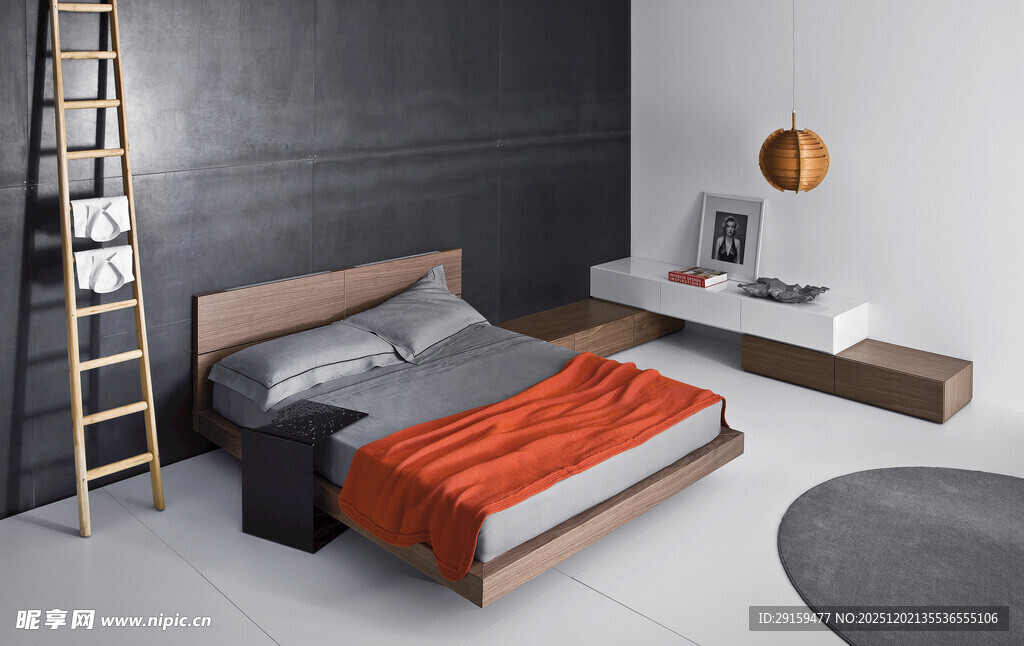 现代简约风卧室场景展示