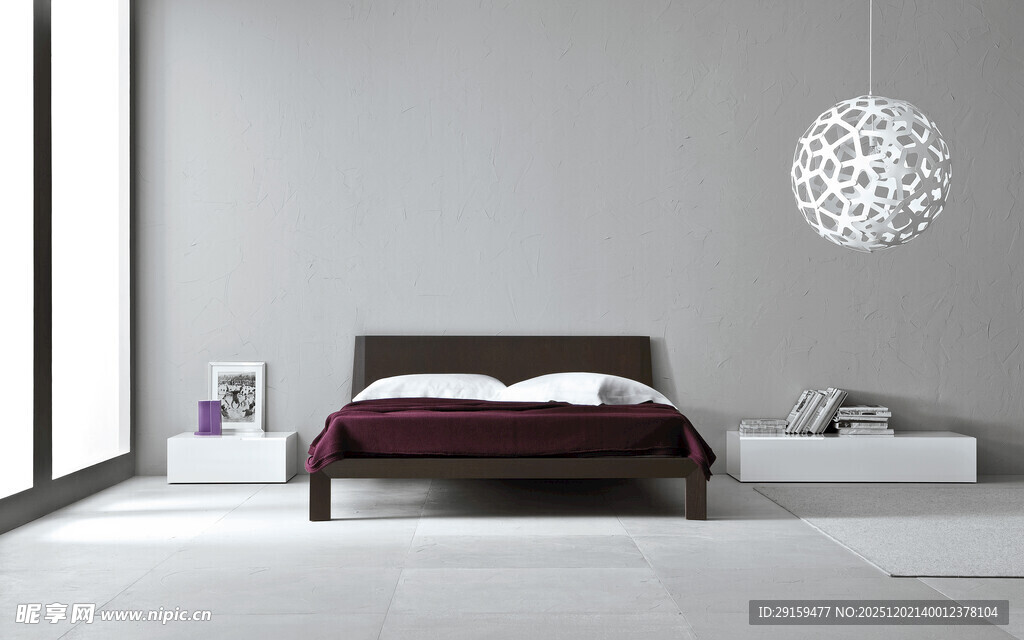 简约现代风卧室床品展示