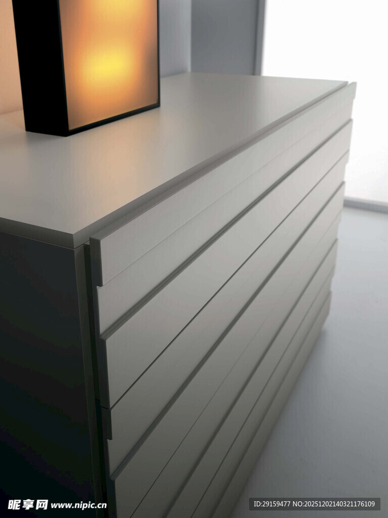 现代简约风格白色抽屉柜