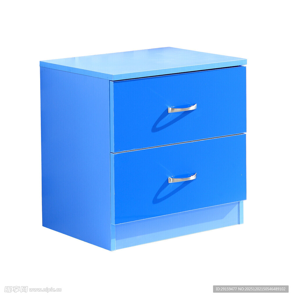 蓝色双屉文件柜