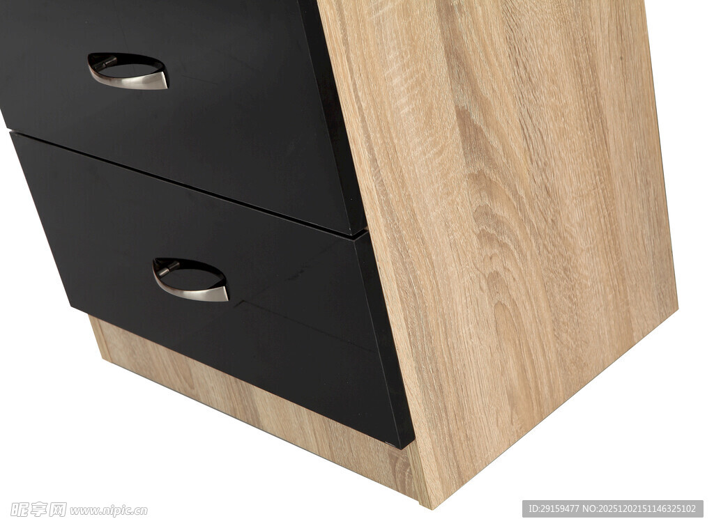 简约双抽屉木质储物柜