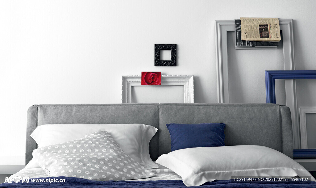 简约现代风卧室床品展示