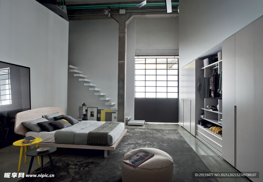 工业风简约卧室空间展示