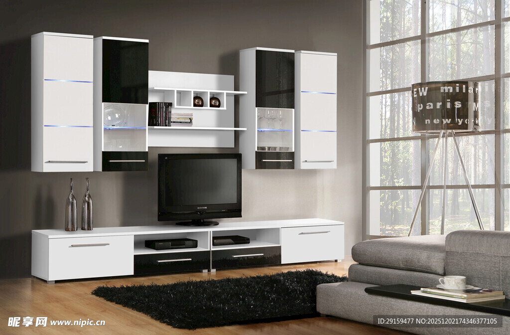 现代简约风格客厅电视柜组合