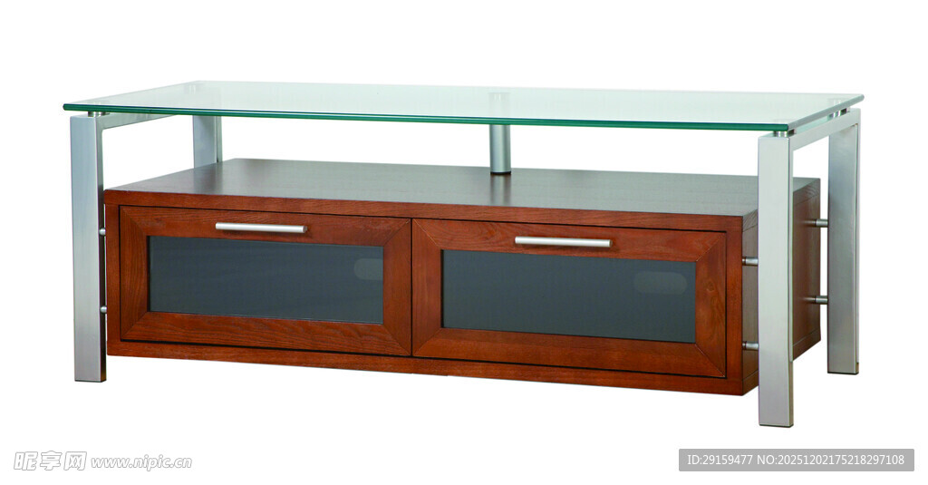 现代简约玻璃木质茶几