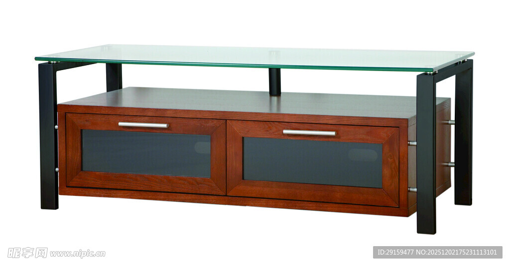 现代简约玻璃木质电视柜