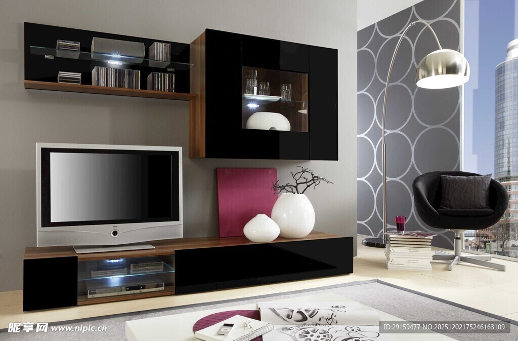 现代时尚客厅电视柜一角