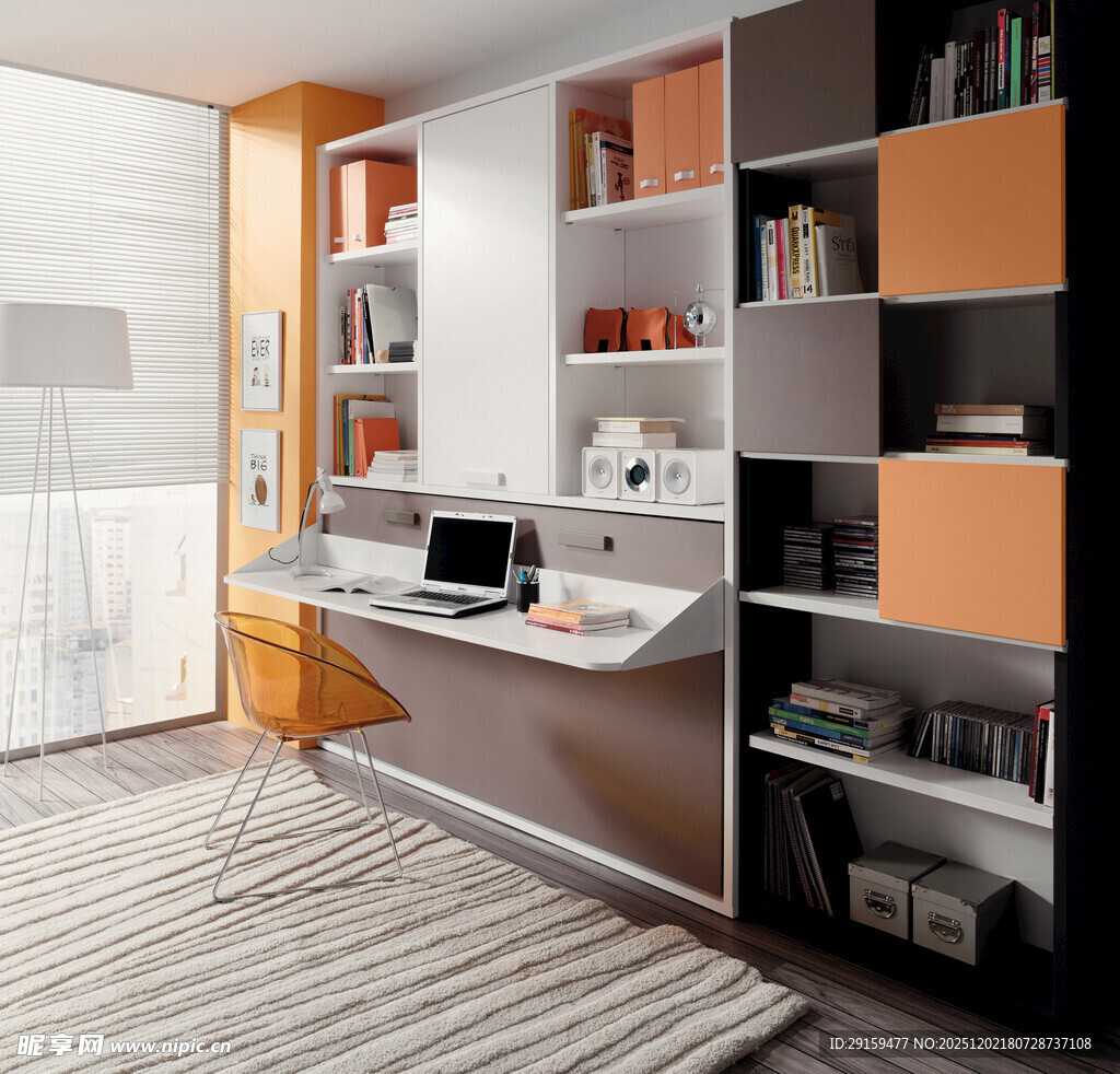 现代简约风格书房一角