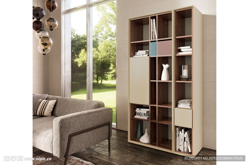 现代简约风格客厅置物架