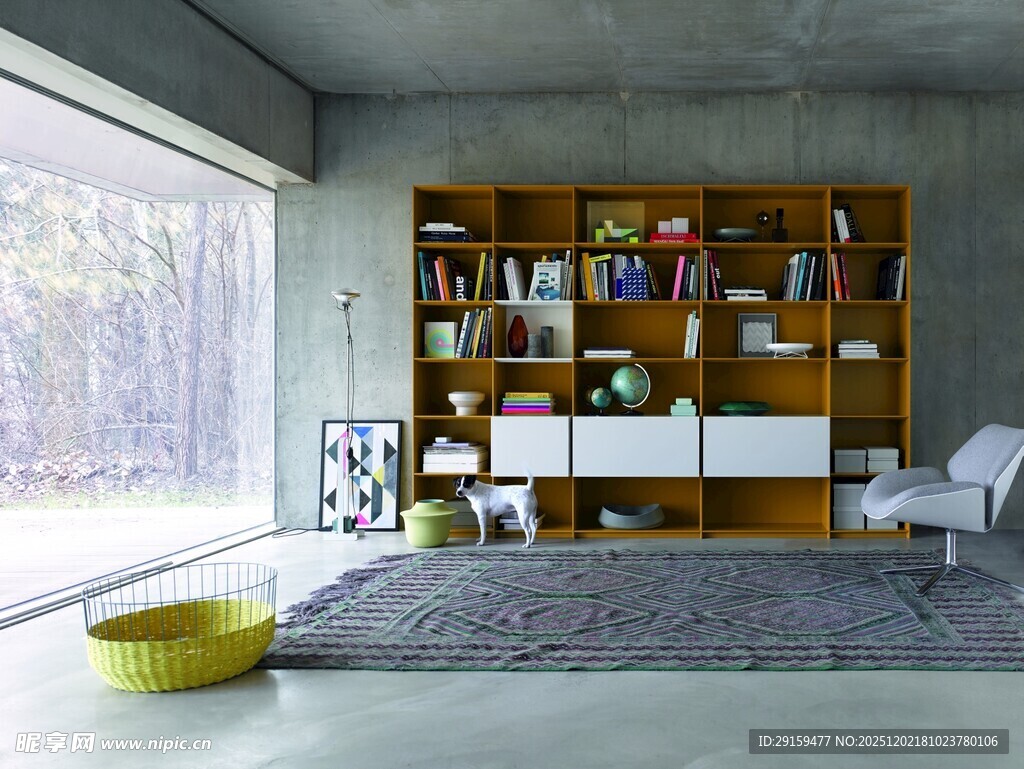 现代简约风的室内书房一角