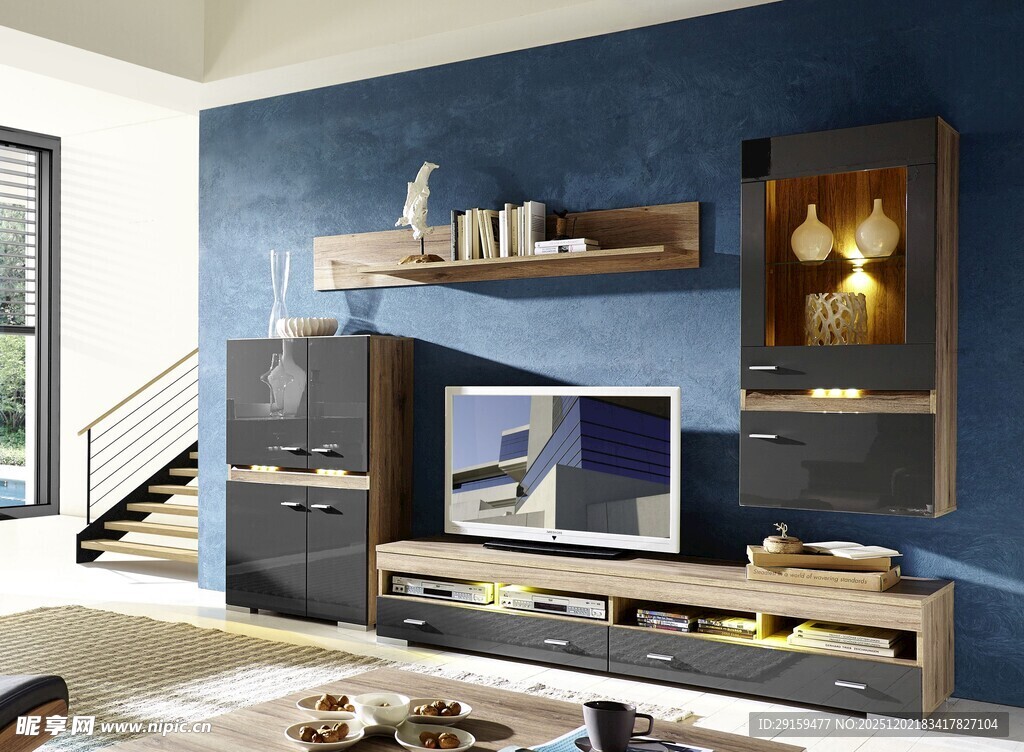 现代简约风客厅电视区域