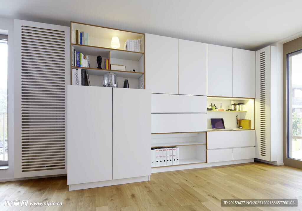 现代简约风白色定制储物柜