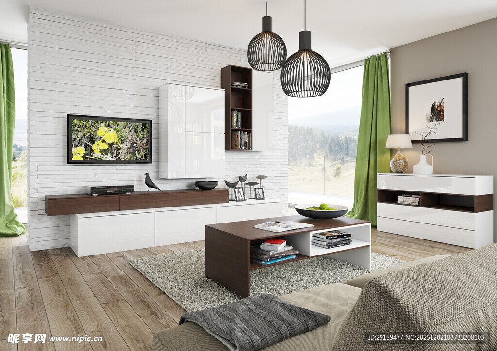 现代简约风客厅室内场景