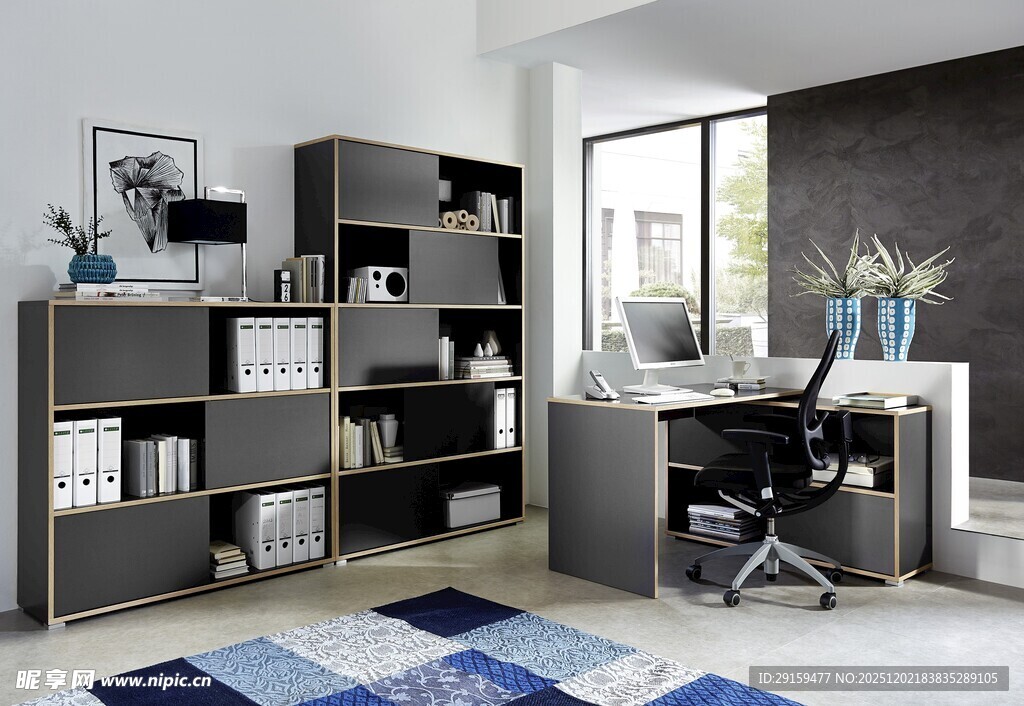 现代简约风书房一角