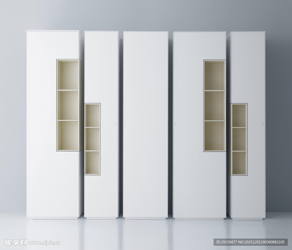 简约白色带金饰衣柜设计