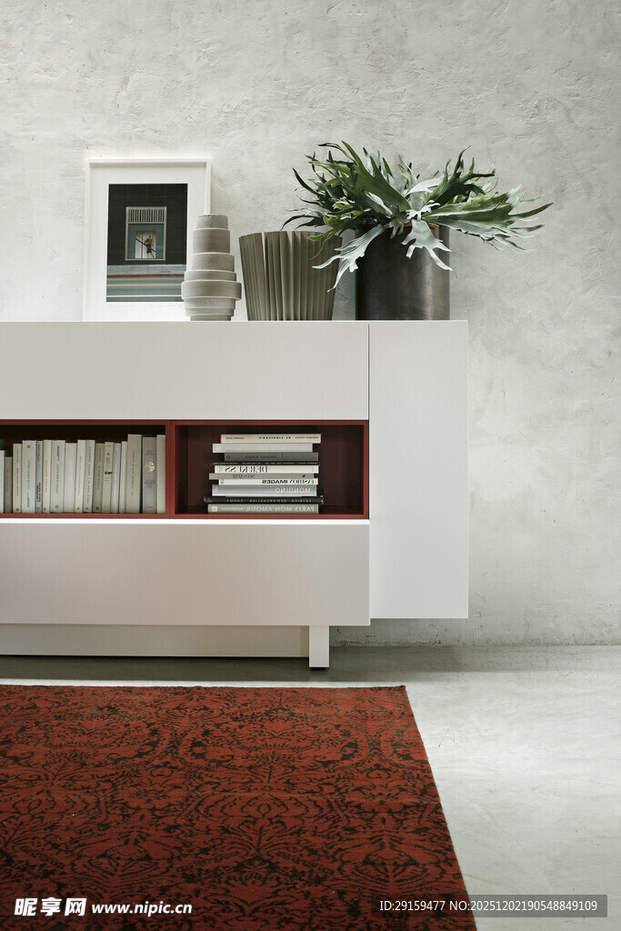 现代简约风格室内置物架场景