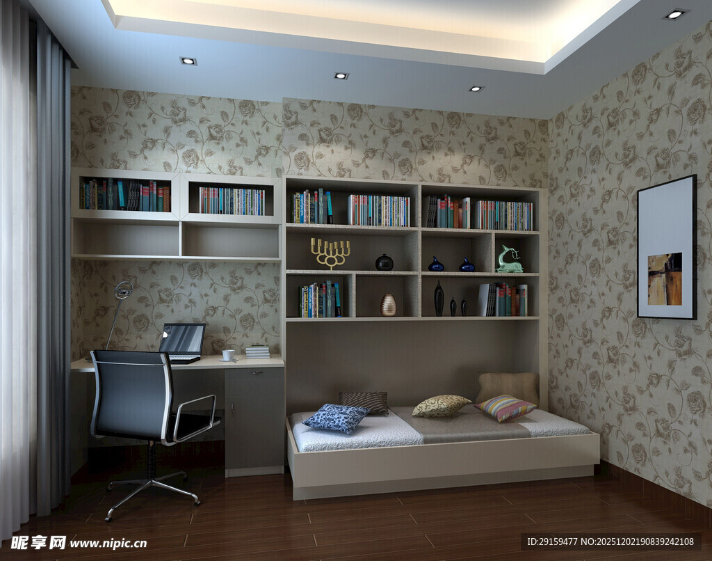 简约书房设计静谧阅读空间